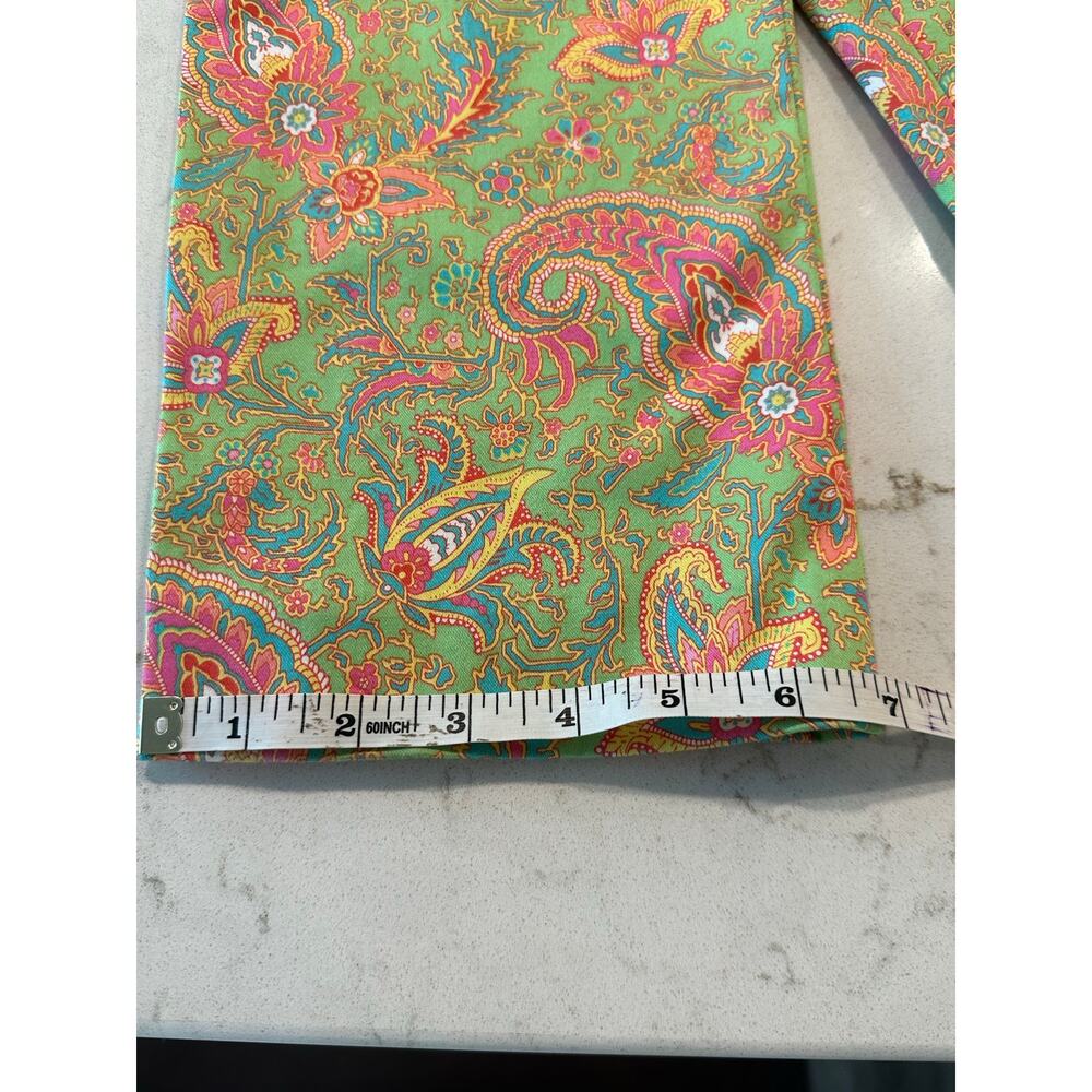 Lauren Ralph Lauren Paisley Print Ankle Pants Women’s Size 10 Stretch Green - Picture 6 of 8